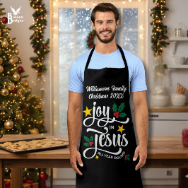 Delantal Christmas Family JOY IN JESUS Custom Christian