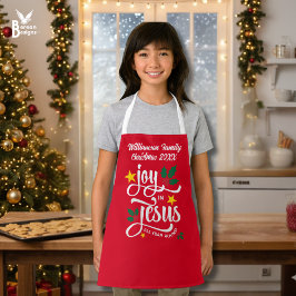 Delantal Christmas Family JOY IN JESUS Custom Christian