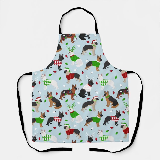 Delantal Christmas German Shepherd Apron (Anverso)
