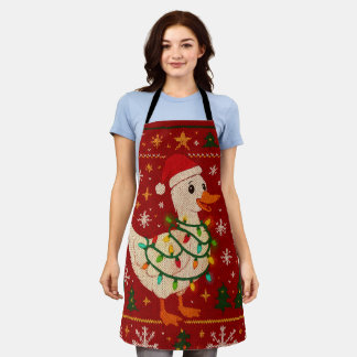 Delantal Christmas Goose Apron – Cute Holiday Goose