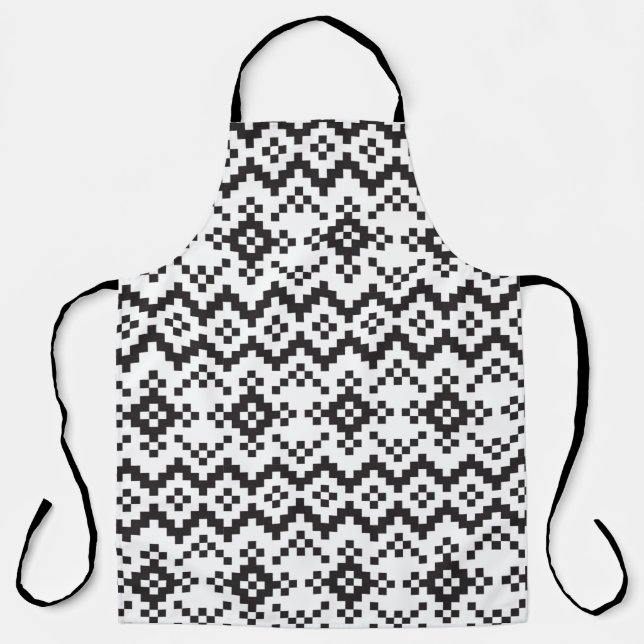 Delantal Christmas Snowflakes Fair Isle Seamless Patternart (Anverso)