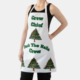 Delantal Christmas Tree Deck the Halls Crew Chief