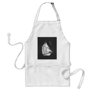 Delantal Chrome Like Regatta Sailboat on Carbon Fiber decor