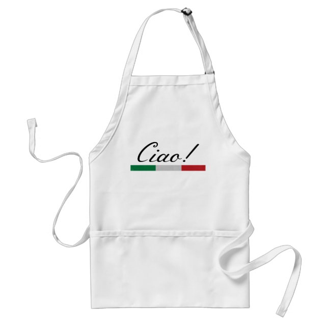 Delantal ¡Ciao! Bandera italiana (Frente)