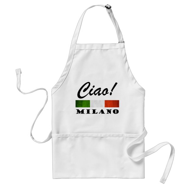 Delantal ¡Ciao! Bandera italiana Milano Italia de Milano (Frente)