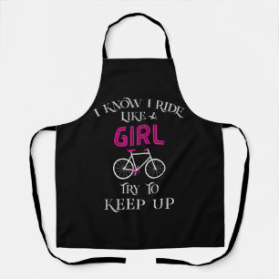 Delantal Ciclista femenina Chica ciclista en bicicleta