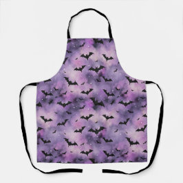 Delantal Cielo morado de Halloween con murciélago - Cuto es