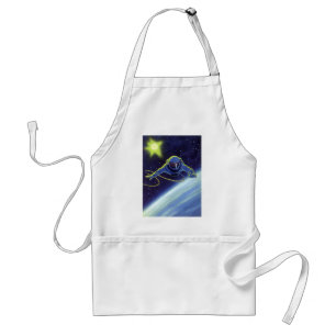 Delantal Ciencia ficción vintage astronauta en un paseo esp