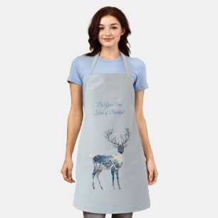 Delantal Ciervo Zorro Chic Azul Blanco Inspirador
