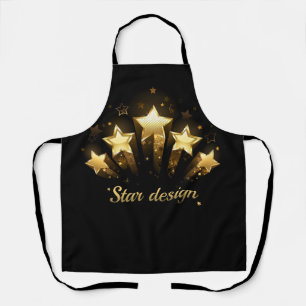 Delantal Cinco estrellas de oro en negro