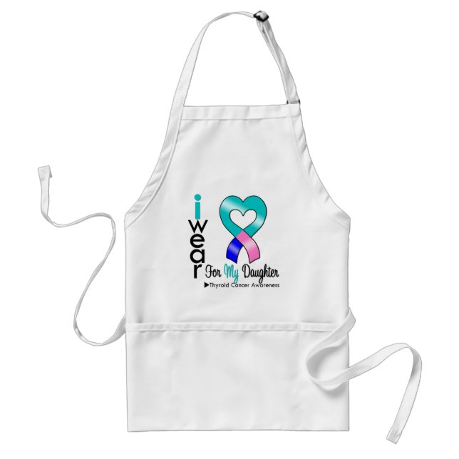 Delantal Cinta De Cáncer Tiroide Para Mi Hija (Frente)