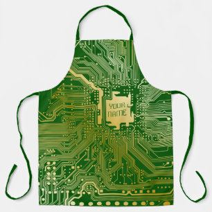 Delantal Circuito monograma Motherboard Electronics Chip Te