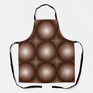 Delantal Círculo geométrico 3D Círculo oscuro Mocha marrón 