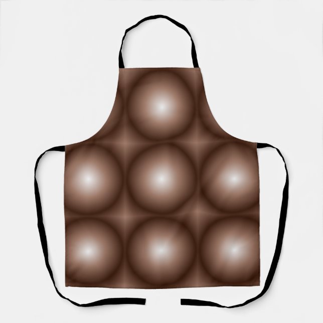 Delantal Círculo geométrico 3D Círculo oscuro Mocha marrón  (Anverso)