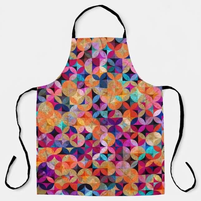 Delantal Círculos brillantes Resumen Fondo de cosecha (Anverso)