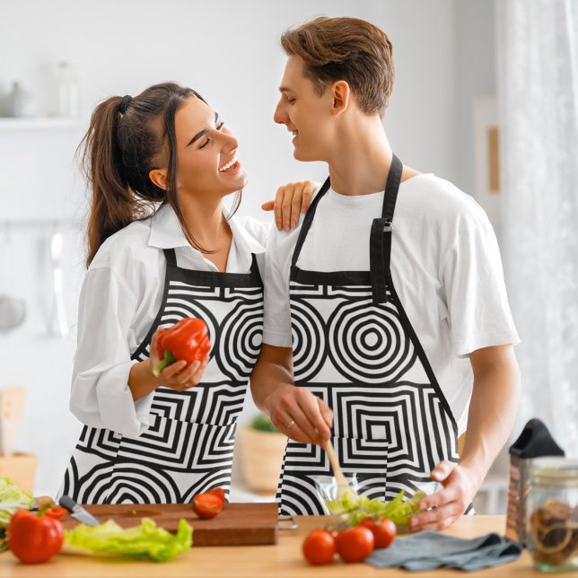 Delantal Círculos geométricos y cuadrados (Back geometric shapes apron)