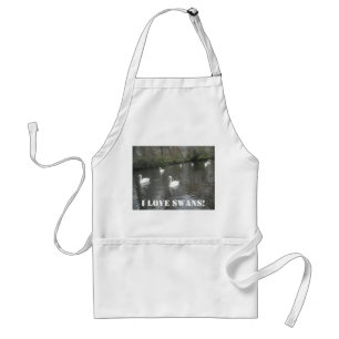 Delantal Cisne Apron Nadando, Me Encantan Los Cisnes