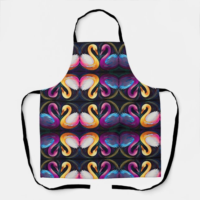 Delantal Cisne elegante sobre un estanque sereno (Anverso)