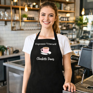 Delantal Cita de café de café negro de Barista