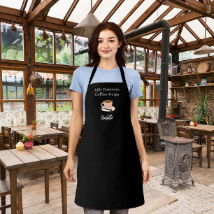 Delantal Cita de café de café negro de Barista