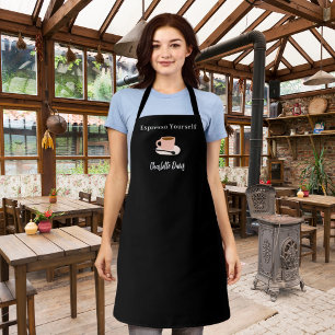 Delantal Cita de café de café negro de Barista