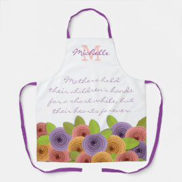 Delantal Cita de Día de la Madre floral moderna personaliza