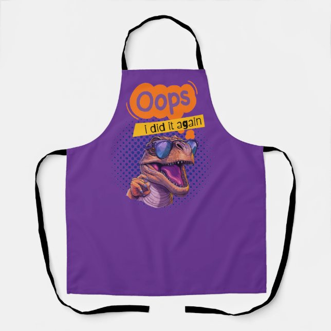 Delantal cita de dinosaurios (Anverso)