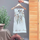 Delantal Cita de flores florales de color de agua clara y a<br><div class="desc">Un bonito ramo floral de color claro y amplio con cascada de color beige claro, blanco roto y dorado, de lo más alto de este diseño inspirado en la naturaleza. Tiene una cita atemporal de Emerson: "El mundo ríe con flores". Este delantal es una excelente elección para los jardineros y...</div>