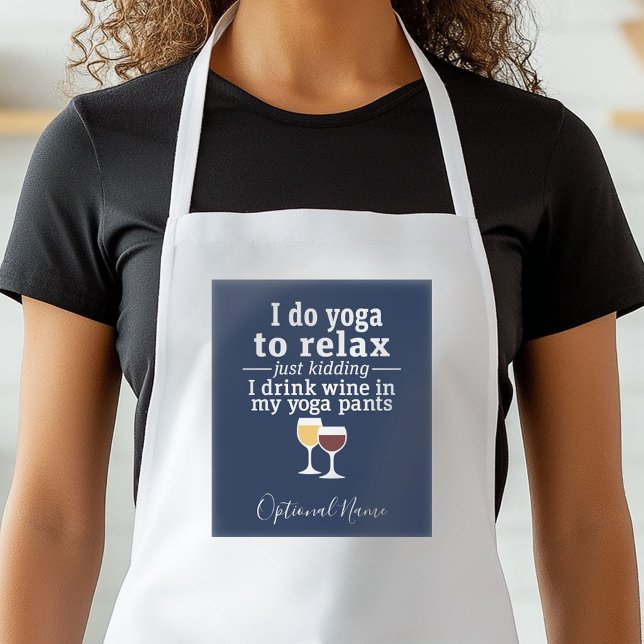 Delantal Cita de vino divertida - Bebo vino en pantalones d (Personalized Kitchen Apron)