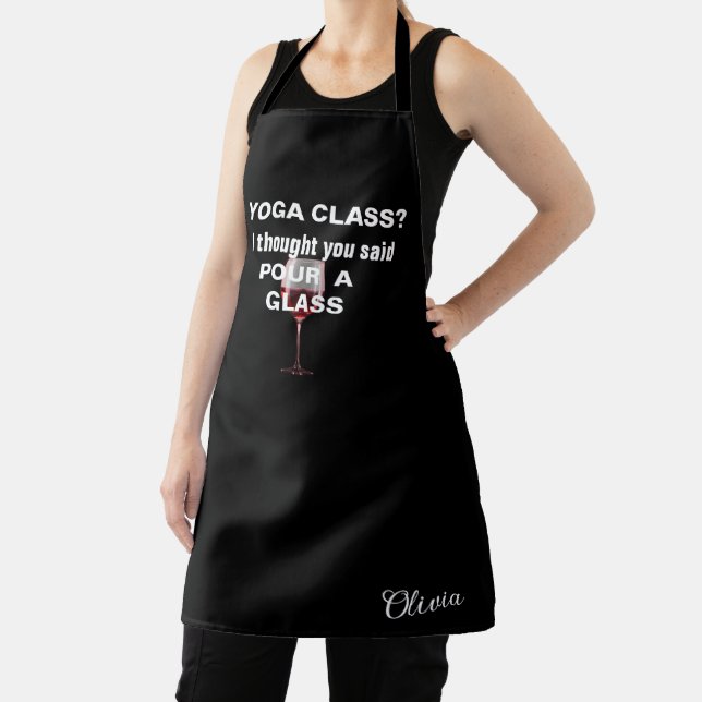 Delantal Cita divertida de vino, amantes del vino negro per (in situ)