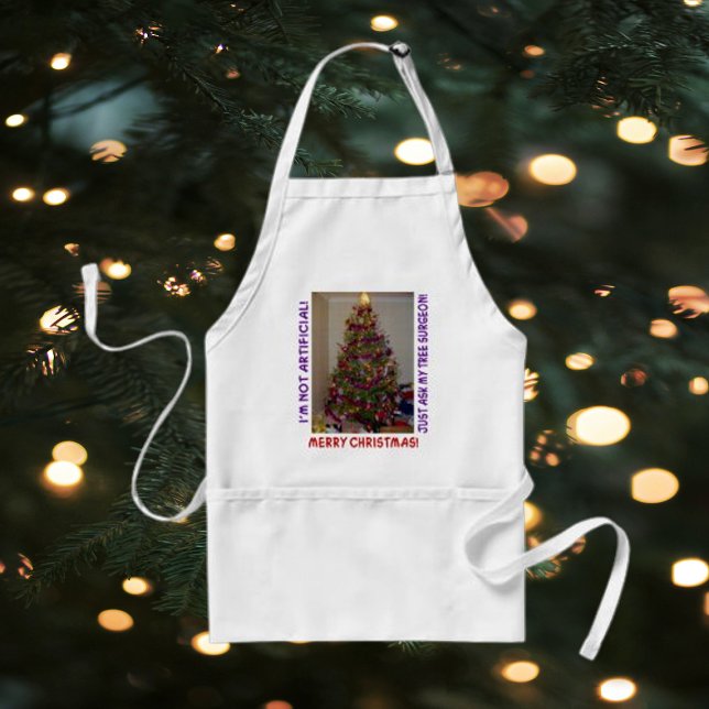 Delantal Cita divertida del árbol de Navidad real (Subido por el creador)