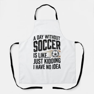 Delantal Cita divertida del día del fútbol Diseño de camise