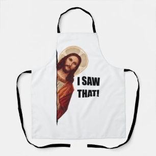 Delantal Cita Divertida Jesús Meme, Vi Eso Jesús 