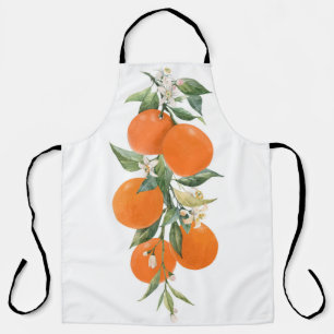 Delantal Cítricos acuarelas frutos naranja limón
