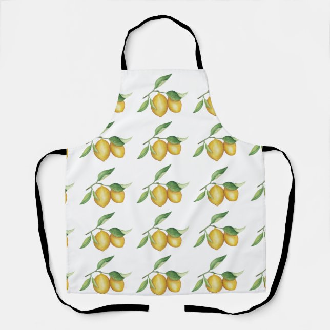 Delantal Citrus Lemons Green Yellow Sunny Garden (Anverso)