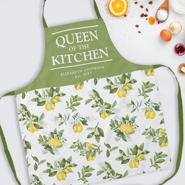 Delantal Citrus Lemons Reina del nombre de cocina Apron (Subido por el creador)