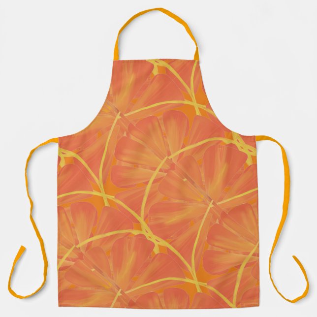 Delantal Citrus Naranja Grapefruit Slice Art (Anverso)
