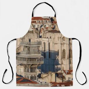 Delantal Ciudad antigua de Lisboa con torre de visión y rui