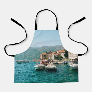 Delantal Ciudad costera de Perast, Montenegro