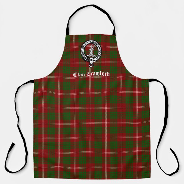 Delantal Clan Crawford Escudo Badge & Tartan (Anverso)
