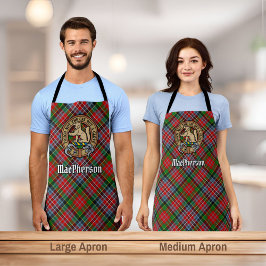Delantal Clan MacPherson Escudo sobre Tartán Apron