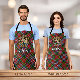 Delantal Clan MacPherson Escudo sobre Tartán Apron