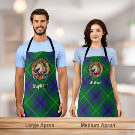 Delantal Clan Oliphant Escudo sobre Tartán Apron