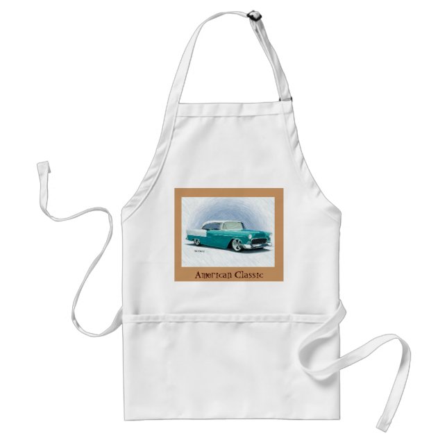 Delantal Clásico Americano 1956 Chevy - Verde azulado, Apro (Frente)