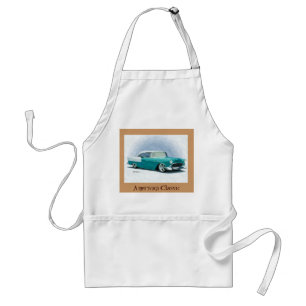 Delantal Clásico Americano Chevy 1956 - Verde Agua, Delanta