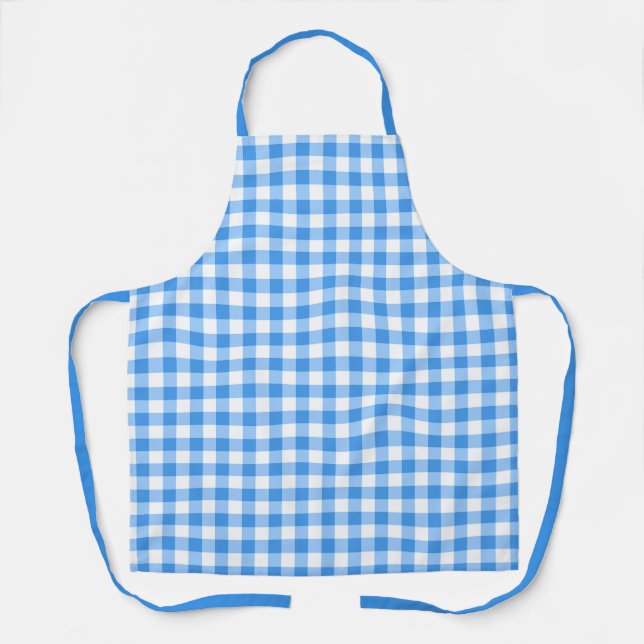 Delantal Clásico Azul Y Blanco De Gingham Buffalo (Anverso)