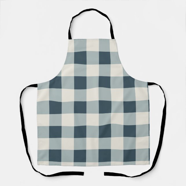 Delantal Clásico Blue Farmhouse Gingham Style (Anverso)