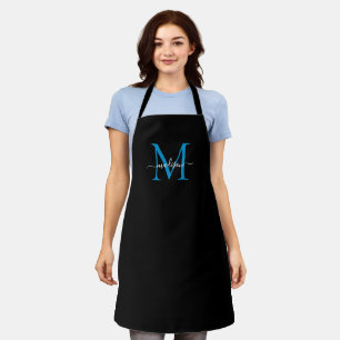 Delantal Clásico código azul monograma giratorio femenino n