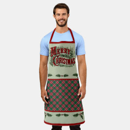 Delantal clásico de country "Feliz Navidad"