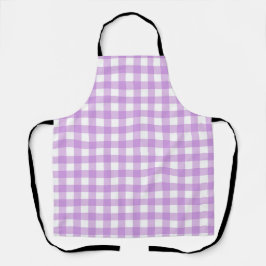 Delantal Clásico Gingham Check Plaid Pattern Lilac